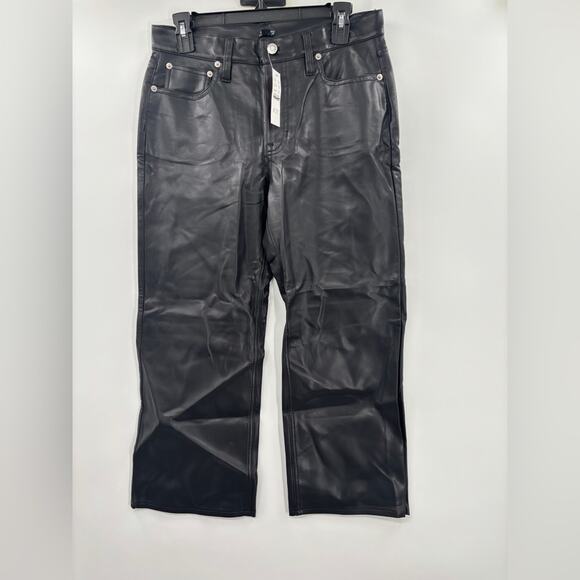 J.Crew Petite slim wide-leg pant in faux leather - Picture 5 of 5